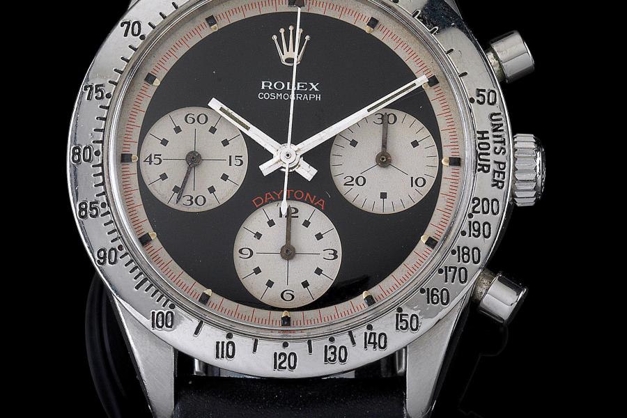 Rolex Cosmograph Daytona "Paul Newman", Armbanduhr, Edelstahl, Ankerwerk, Kal. 722-1 Ref. 6239 erzielter Preis € 87.500