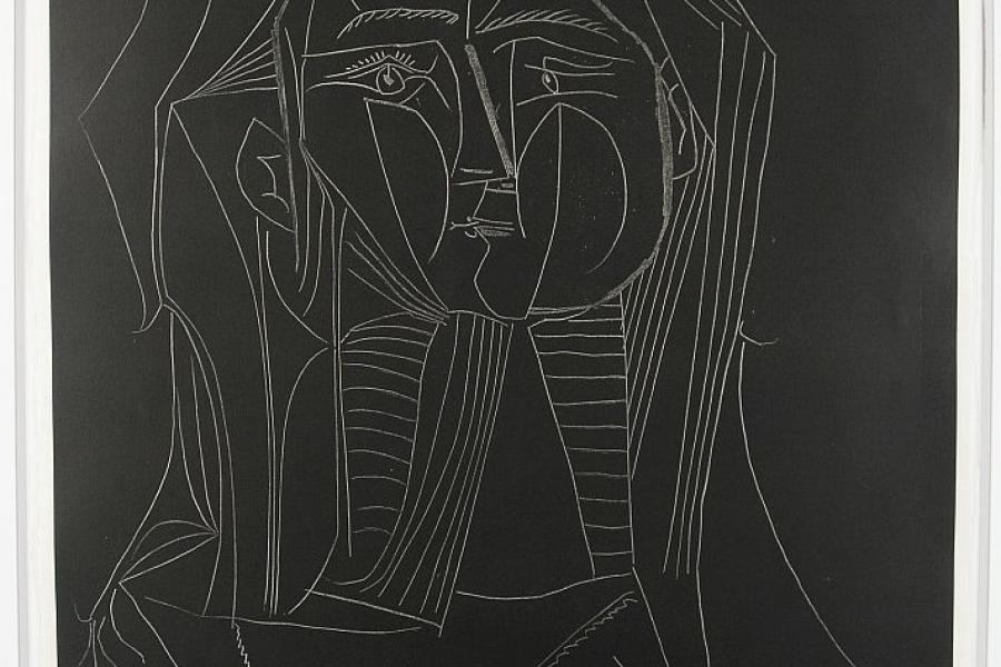 Los 254, Pablo Picasso 1881 Malaga - 1973 Mougins Tete sur fond noir, Schätzpreis:	15.000 - 20.000 €