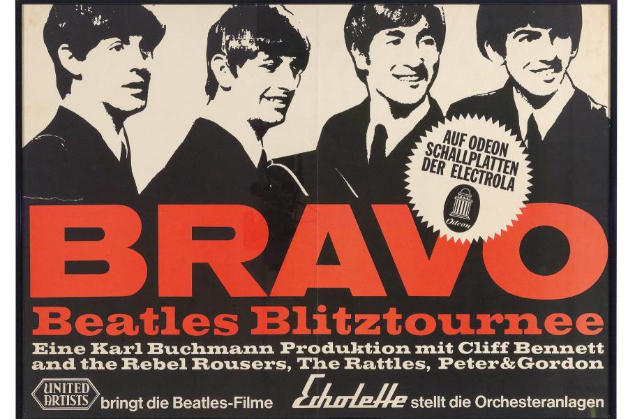 The Beatles „Bravo Blitztournee 1966“, Deutschland Originalplakat, 84 x 60 cm Rufpreis € 800