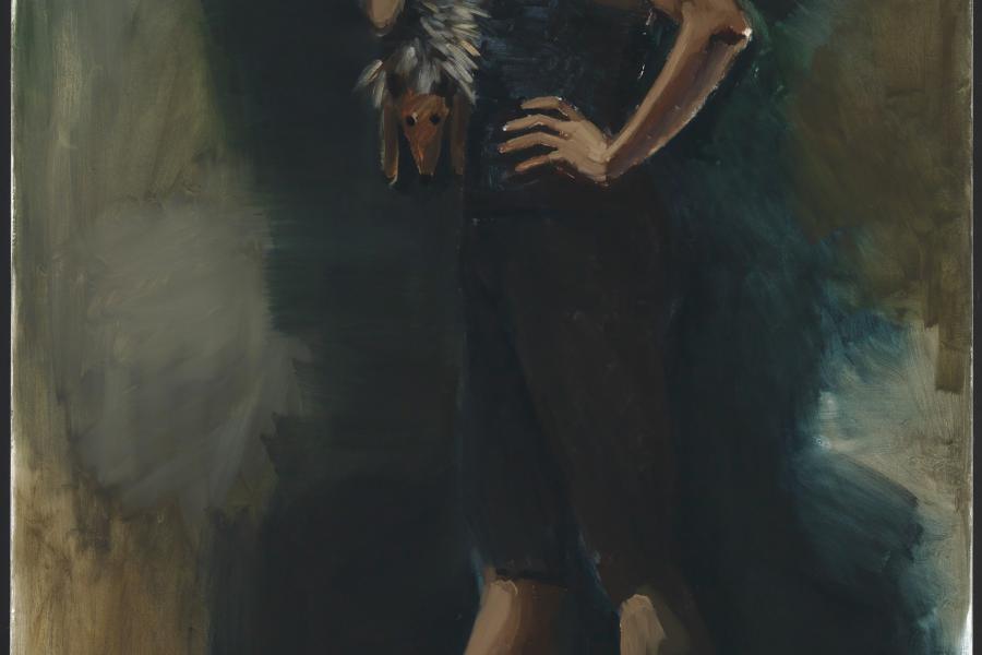 Lynette Yiadom-Boakye Solitaire, 2015 Oil on canvas 200 x 130 cm Courtesy: Corvi-Mora, London and Jack Shainman Gallery, New York