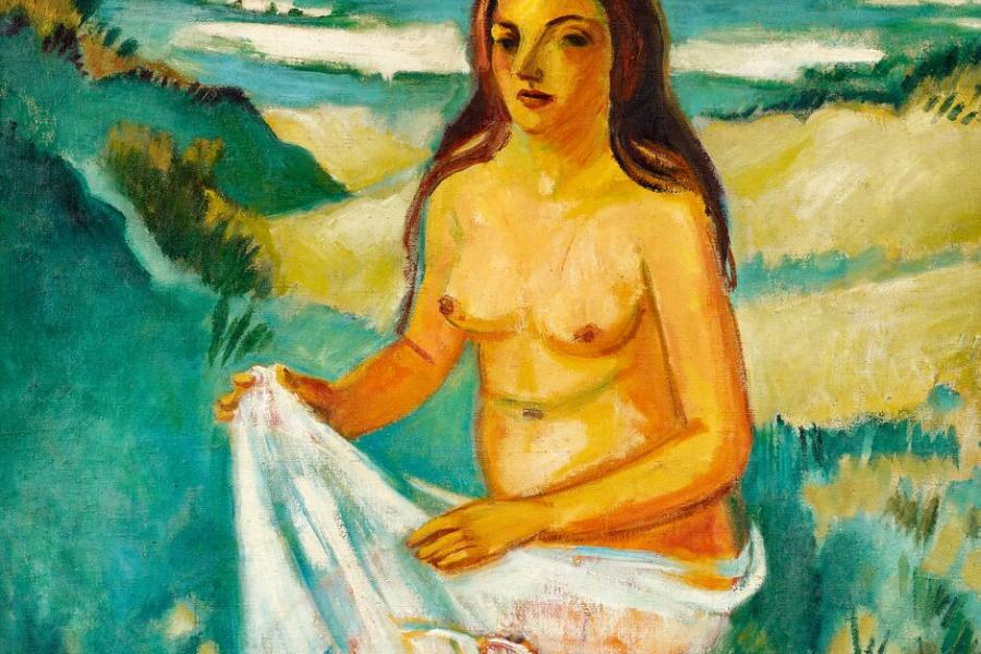 Hermann Max Pechstein Junges Mädchen am Meer 1923 Öl auf Leinwand 81 x 100,5cm Taxe: 300.000 - 500.000 Euro