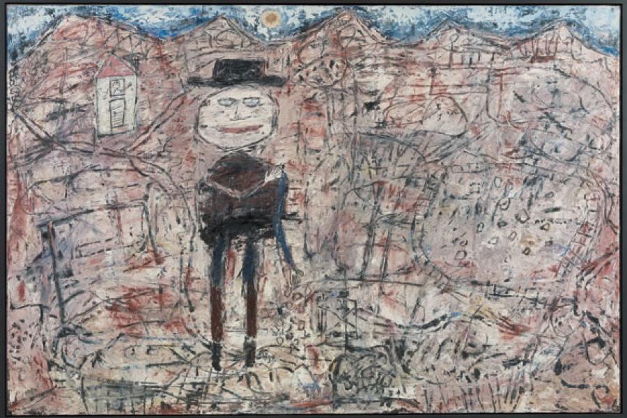 Jean Dubuffet, Le voyageur égaré, 1950  Der verirrte Reisende Öl auf Leinwand, 130 x195 cm Foto: Cantz Medienmanagement, Ostfildern