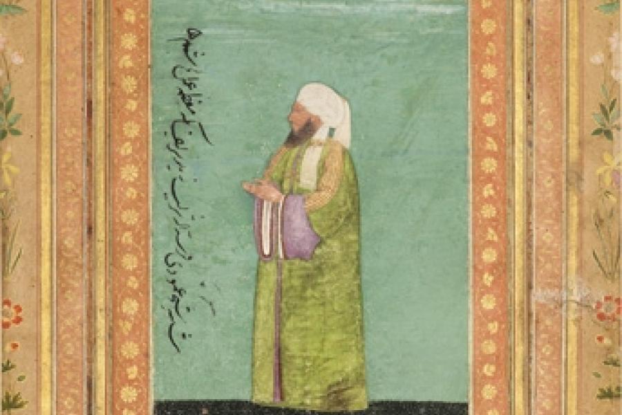 AN ILLUSTRATION FROM THE SHAH JAHAN ALBUM: A PORTRAIT OF SHEIKH AMUDI ENVOY OF HIS EXCELLENCY ZAYD, THE SHARIF OF MECCA ASCRIBED TO HASHIM Estimate 20,000 — 30,000 USD