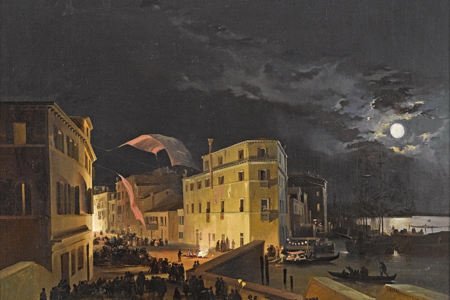 Lot 1117 Ippolito Caffi (1809 - 1866)  Venedig, Nachtfest auf der Via Eugenia,  Öl auf Holz, 52 x 66 cm  erzielter Preis € 161.000