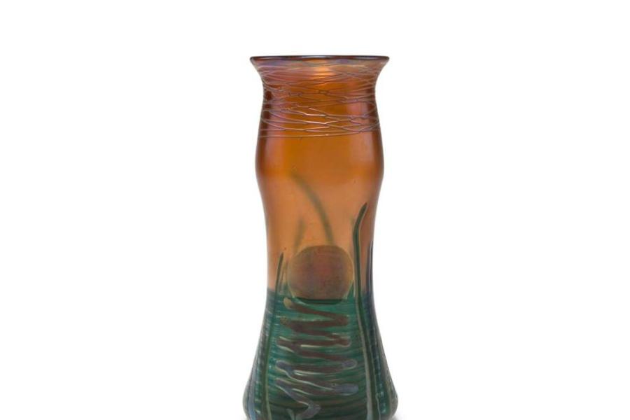 Loetz Wwe., Klostermuehle Hofstoetter, Franz Phaenomen-Vase mit Sonnenuntergang, Modell fuer die Pariser Weltausstellung 1900, Schätzpreis:	15.000 - 18.000 EUR