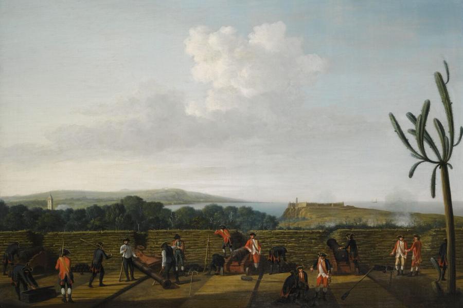 The Capture of Havana, Cuba, 1762: The English battery before the Morro Castle signed and dated, lower right: D. Serres . / 1770  oil on canvas 84 by 122 cm.; 33 by 48 in. Est. £200,000-300,000