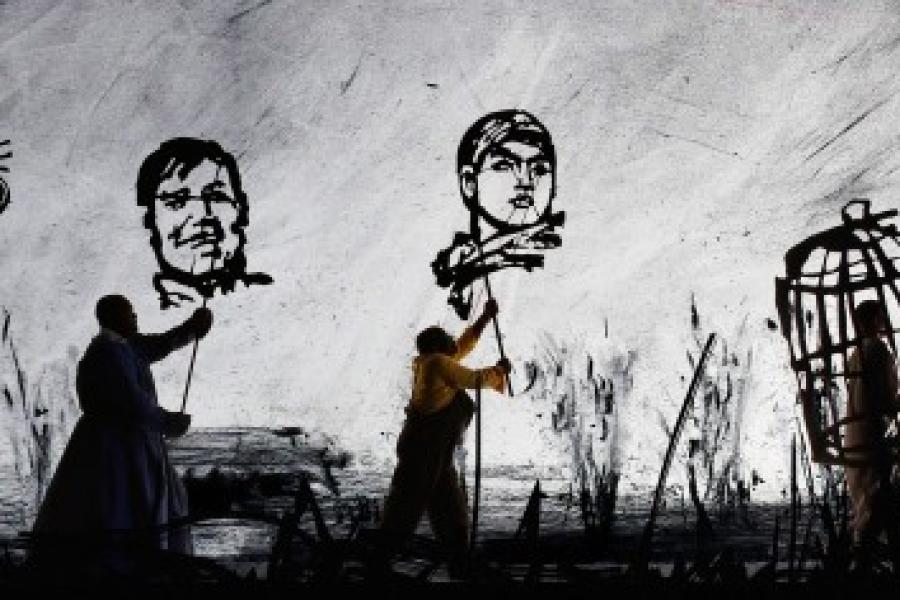 William Kentridge: More Sweetly Play the Dance, 2015. Video still © courtesy the artist, Marian Goodman Gallery (New York, Paris, London), Goodman Gallery (Johannesburg, Cape Town) and Lia Rumma Gallery (Naples, Milan)