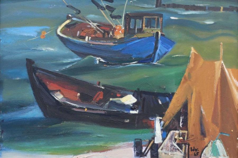 Womacka, Walter (1925 Obergeorgenthal/Böhmen – 2010 Berlin) "Fischerboote", Aufrufpreis:	12.000 EUR