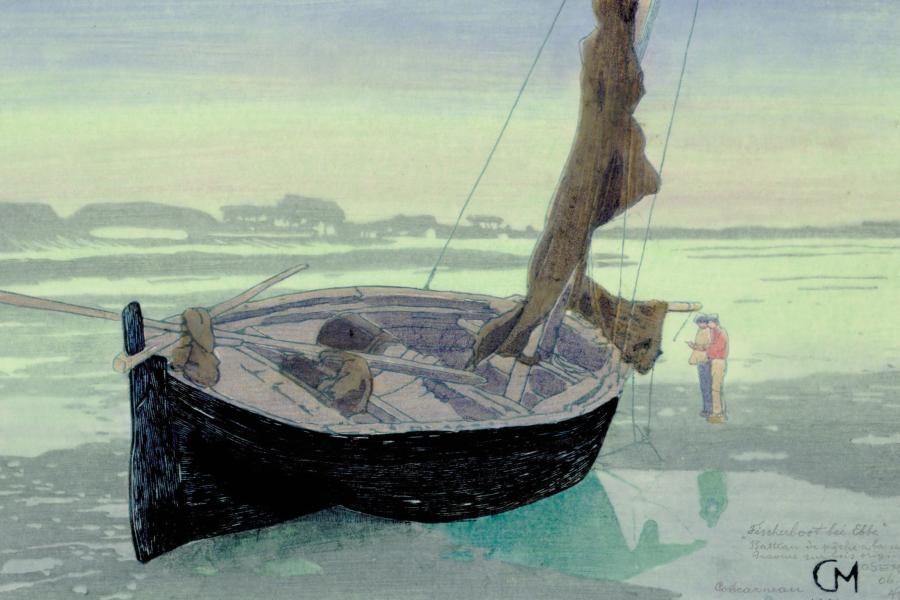 Carl Moser Fischerboot bei Ebbe, 1906 Albertina, Wien