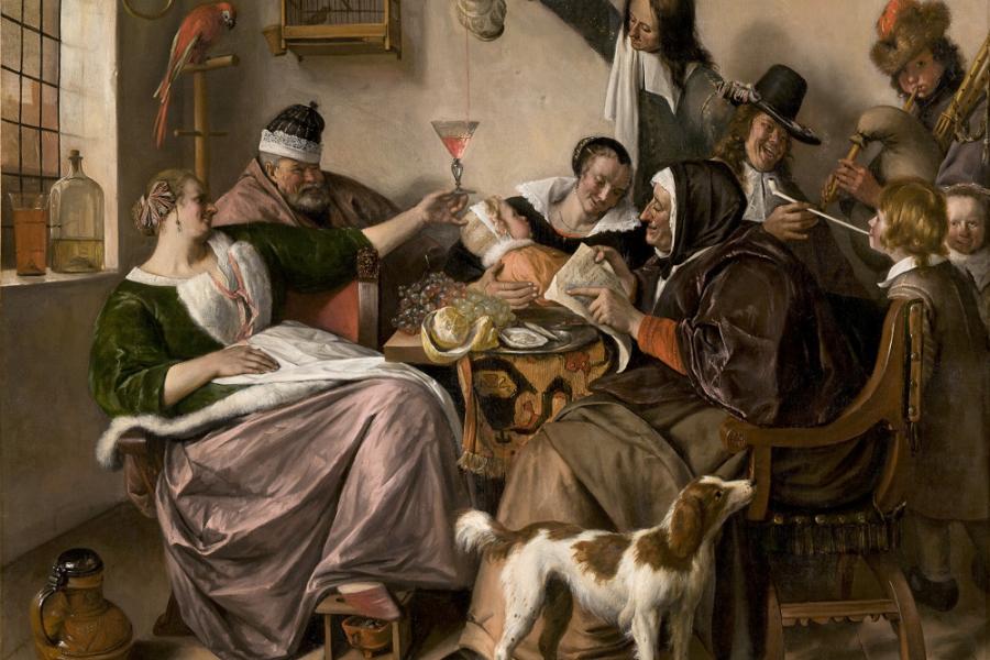 Jan Steen  ‘Soo voer gesongen, soo na gepepen’, c. 1668-1670  Mauritshuis, Den Haag