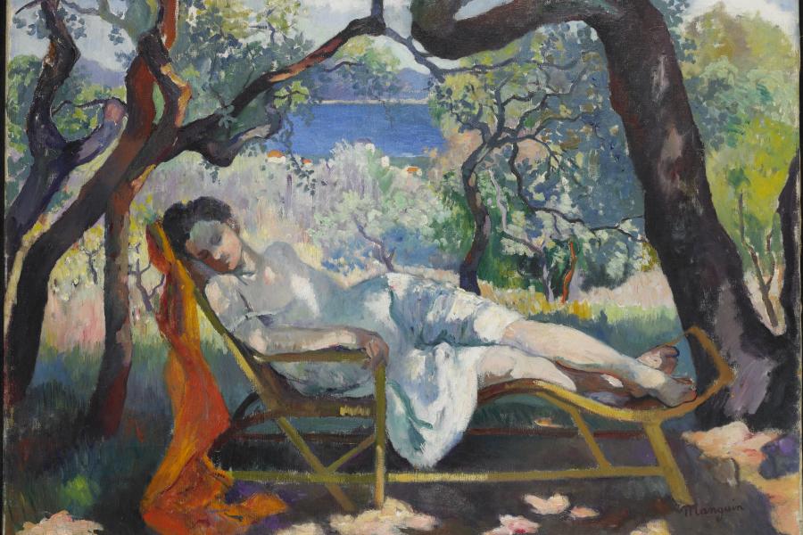 Henri Manguin, Die Siesta oder Jeanne im Liegestuhl, 1905, Öl auf Leinwand, Hahnloser/Jaeggli Stiftung, Winterthur, Foto: Reto Pedrini, Zürich, © VG Bild- Kunst, Bonn 2016