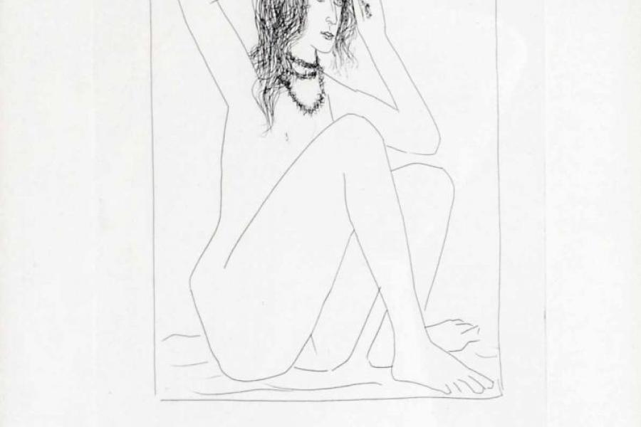 Pablo Picasso (1881-1973) Femme nue se couronnant de fleurs, 1930, Blatt 2 der Serie Suite Vollard, Radierung, 31 x 22 cm. Aufrufpreis:	1.400 EUR