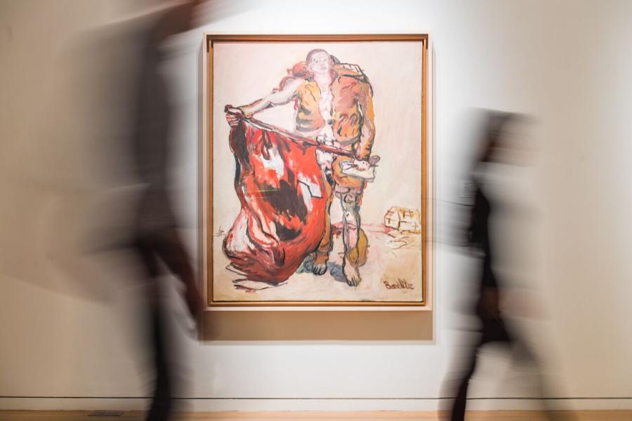 Georg Baselitz, Mit Roter Fahne (With Red Flag), 1965