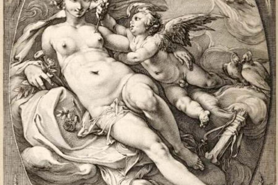 Hendrick Goltzius, Aphrodite und Cupido, 1596, Sammlung Robert Angerhausen