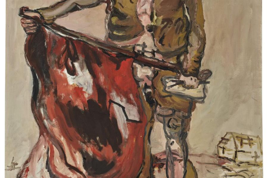 Lot 6, Georg Baselitz, Mit Roter Fahne (With Red Flag), 1965