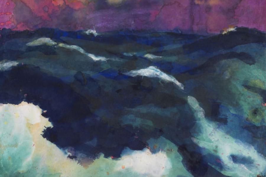 Emil Nolde Hohe See unter violettem Himmel, 1930/35 Aquarell, 36,7 x 50,2 cm Schätzpreis: € 100.000-150.000