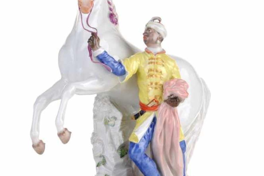 "Mohr mit Pferd". Johann Joachim Kaendler für Meissen. 1959. Schätzpreis:	1.700 EUR