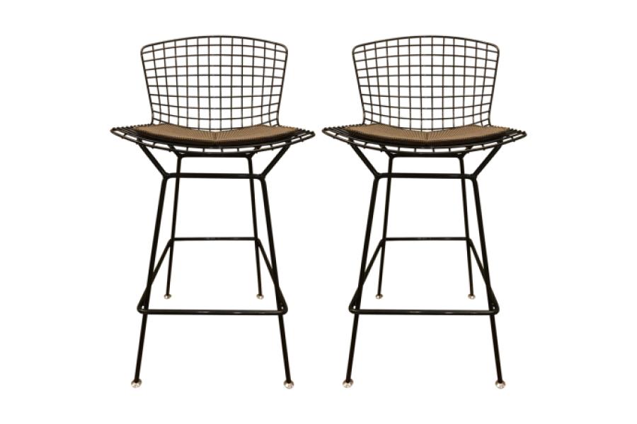 harry bertoia mid century modern style steel bar stools frontx