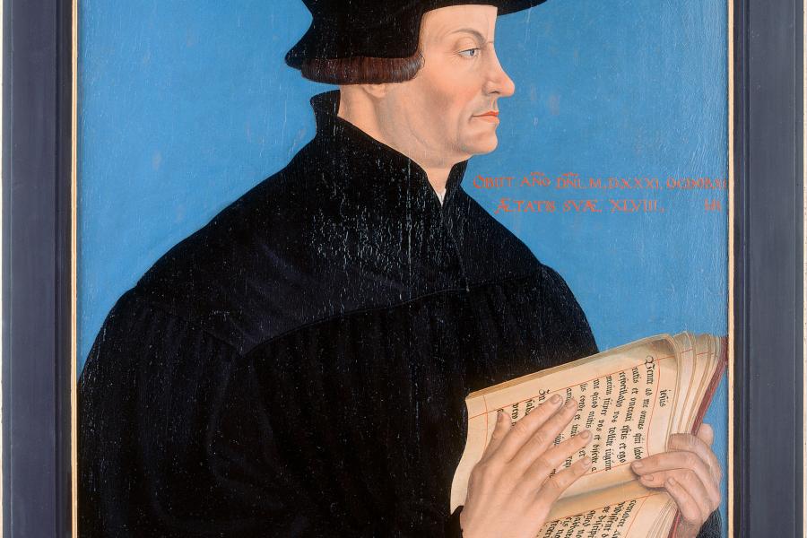 Herrenporträt Ulrich Zwingli, Hans Asper, 1549, Zürich. Öl auf Holz. © Zentralbibliothek Zürich