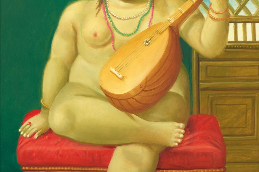 Fernando Botero (Medellin, Kolumbien 1932 geb.; lebt und arbeitet in Paris und New York), L’Odalisque, 1998, Öl auf Leinwand, 52 x 42 cm, erzielter Preis € 393.400