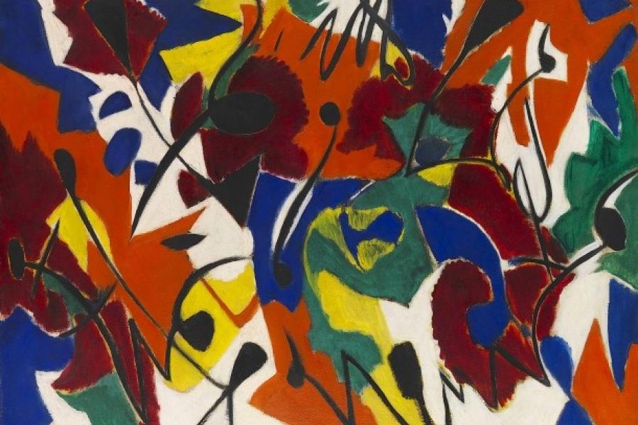 € 500.000* Aufruf: € 180.000 Los 854: Ernst Wilhelm Nay – Purpurmelodie