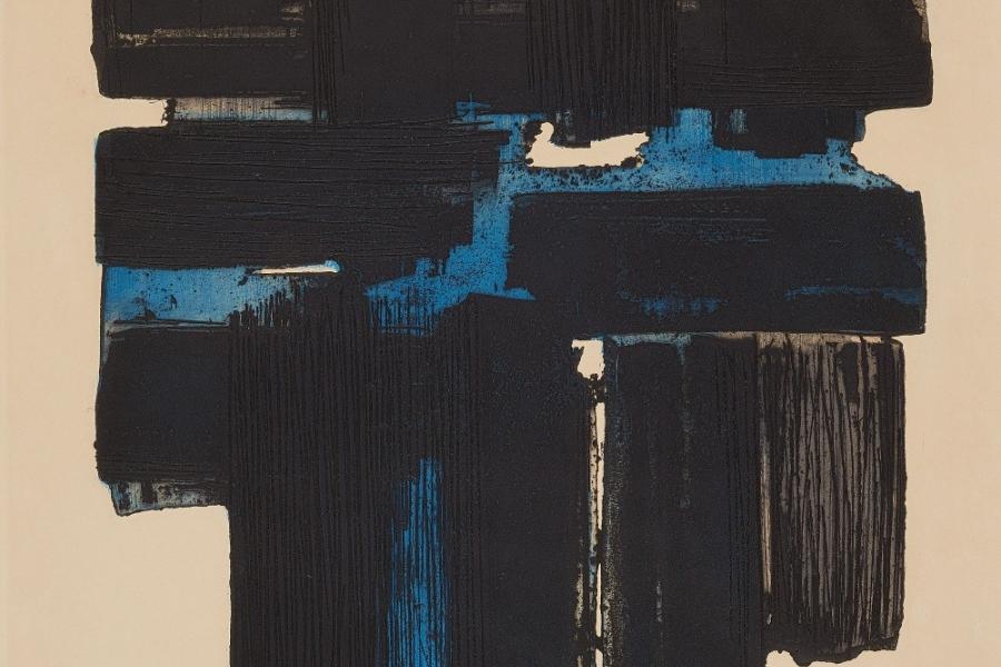 Rekordpreis von 21.000 Euro Eau forte no. 10, eine Graphik von Pierre Soulages aus dem Jahr 1957 (Lot 203).