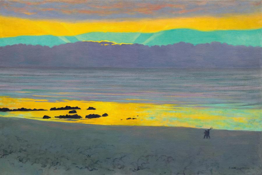 3029 FELIX VALLOTTON Coucher de soleil jaune et vert. Öl auf Leinwand. 54 x 81 cm. Ergebnis: CHF 883 000