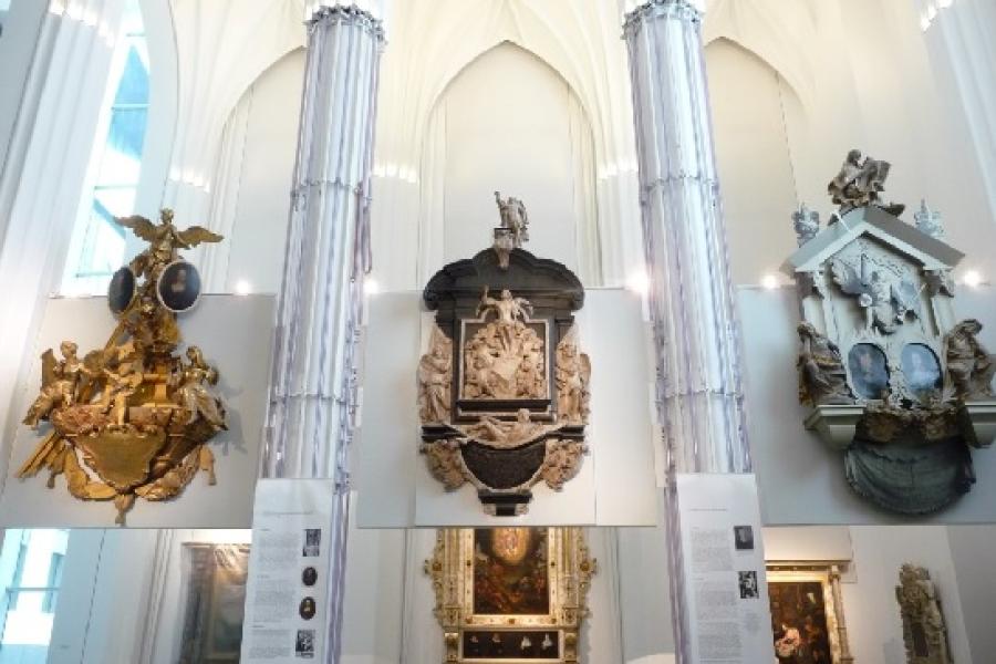 Epitaphien aus der gesprengten Universitätskirche im Paulinum in Leipzig © Deutsche Stiftung Denkmalschutz/Schmelzer