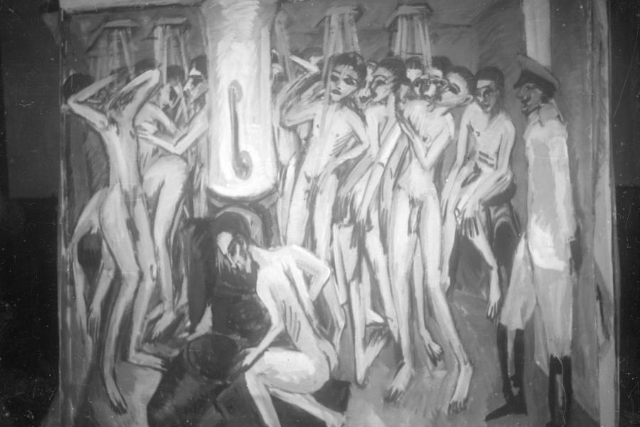 Ernst Ludwig Kirchner Das Soldatenbad (Gordon 434, 1915) Glasnegativ Kirchner Museum Davos, Schenkung Nachlass Ernst Ludwig Kirchner 1992