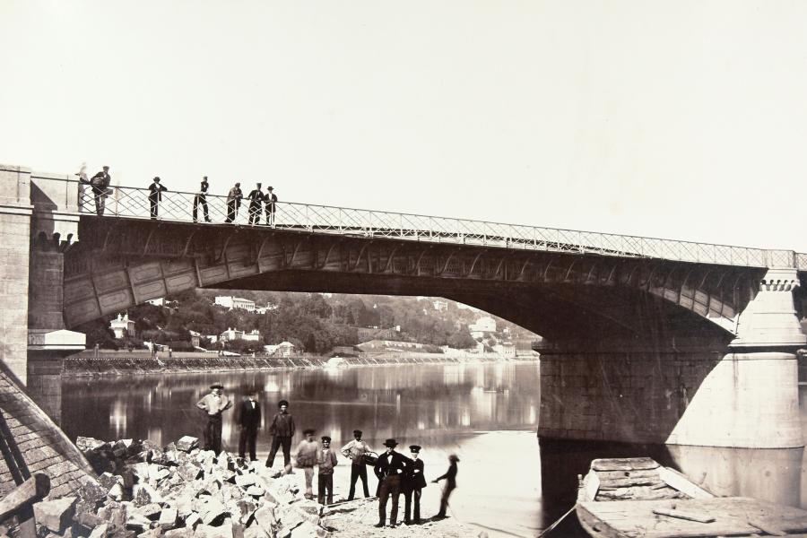 Édouard Baldus Pont de la Mulatière, Lyon Albuminabzug, aus dem Album: Chemins de fer de Paris à Lyon et à la Méditerranée, 1861–1863