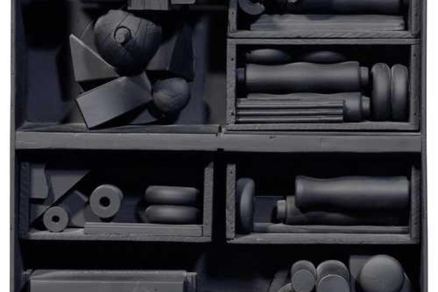 LOUISE NEVELSON (Perejaslaw 1899 - 1988 New York) The city. 1985. Holz, bemalt. 67,5 x 40,5 x 11,5 cm. CHF 30 000 / 50 000  A189 / 3501 - Juni 2019