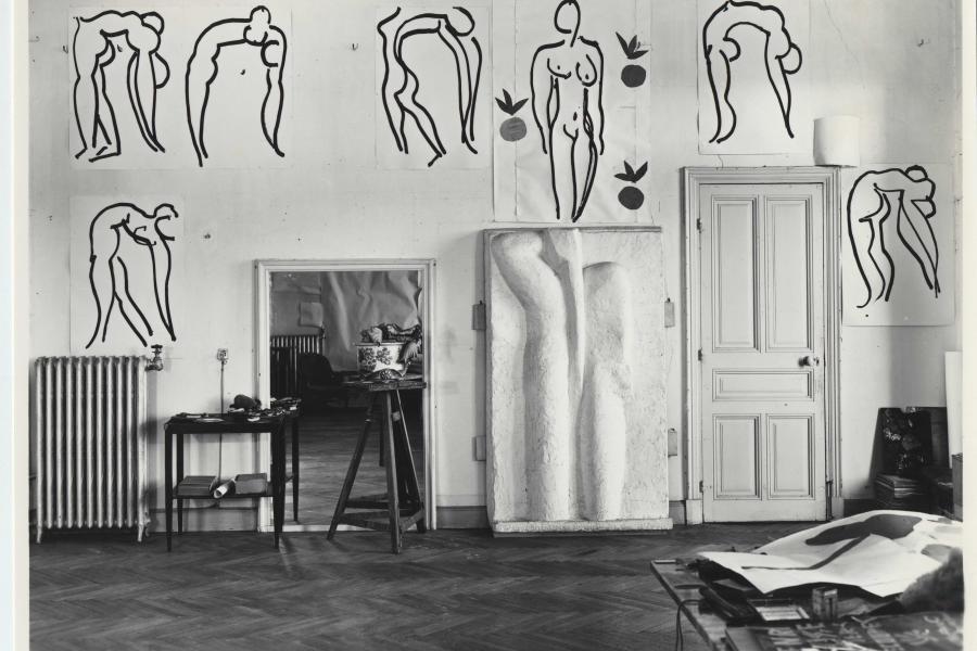 Atelier de Matisse dans l‘ancien hôtel Regina de Cimiez (Nice), 1953 Archives Henri Matisse, Issy-les-Moulineaux © Succession Henri Matisse / 2019 ProLitteris, Zurich