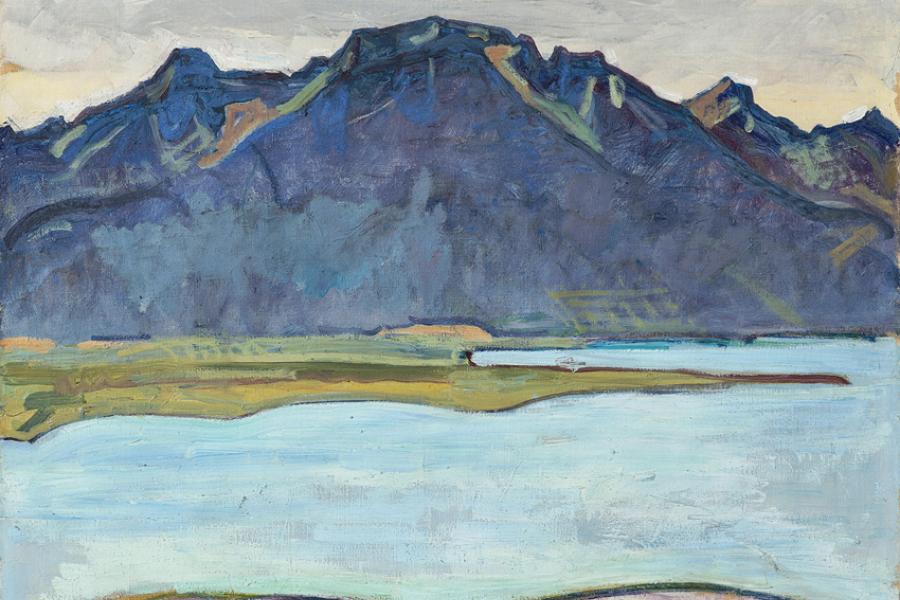 FERDINAND HODLER, LE GRAMMONT APRÈS LA PLUIE, 1917 Der Grammont nach dem Regen,  Öl auf Leinwand 60.5 x 80 cm Rudolf Staechelin Collection  Foto: Robert Bayer