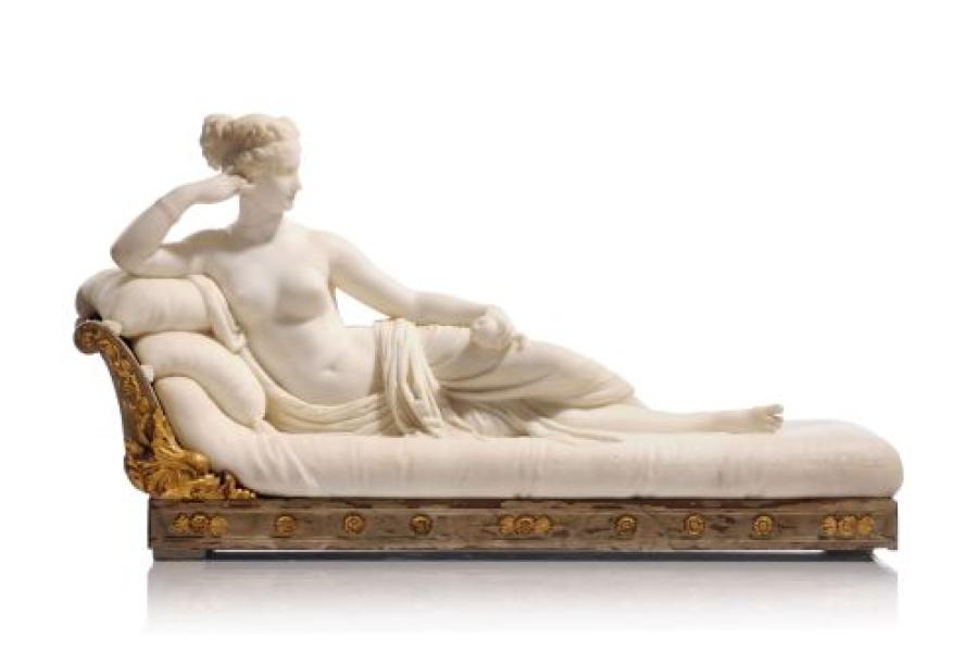 1001  Carlo Fossi (zugeschr., nach Antonio Canova), Pauline Borghese als Venus Victrix. Wohl um 1810/1820. 3.500 €