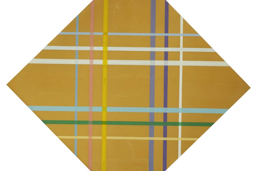 Lot 40 Property from a Prominent East Coast Collection Kenneth Noland Lineate signed and dated 1973 on the reverse acrylic on canvas 103 7/8 by 103 7/8 in. 263.8 by 263.8 cm. Estimate $150/200,000