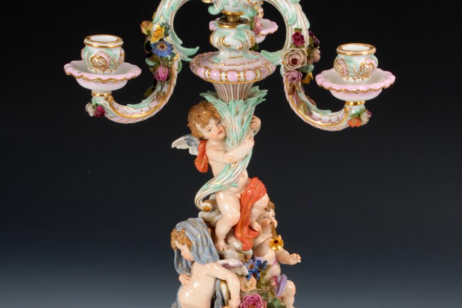 Puttenleuchter, Meissen, ab 1850 - 1918