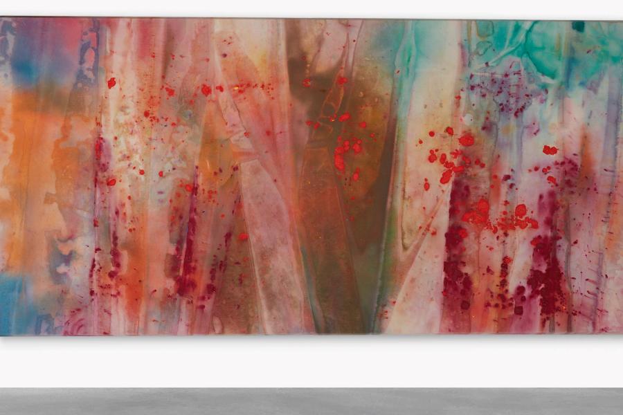 Lot 20 Sam Gilliam Ray VIII signed, titled and dated '70 on the reverse acrylic on beveled edge canvas 54 by 108 in. 137 by 274.3 cm. Estimate $600/800,000 Sold for $1,076,000