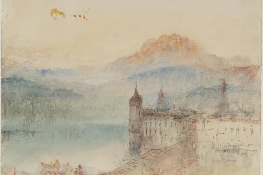 Joseph Mallord William Turner, Lucerne with Pilatus beyond, ca. 1841/44 Bleistift, Aquarell und Gouache auf Papier, 24.4 x 30.9 cm, © Tate, London, 2019