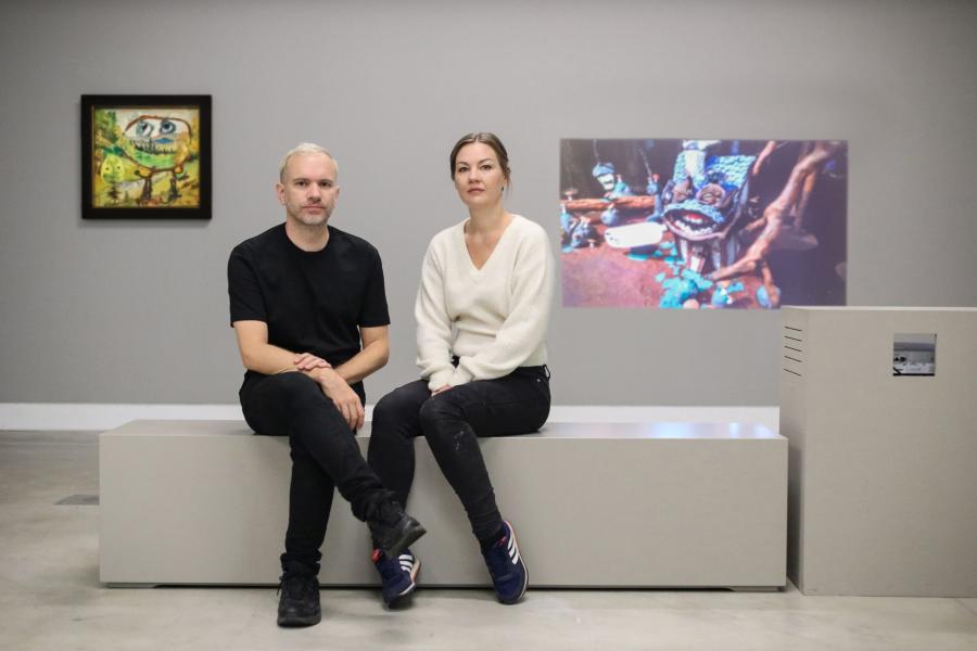 Ausstellungsansicht »MONDJÄGER. Nathalie Djurberg & Hans Berg im Dialog mit Asger Jorn«, Kunstmuseum Ravensburg, 2019, VG Bild-Kunst, Bonn 2019, Foto: Wynrich Zlomke