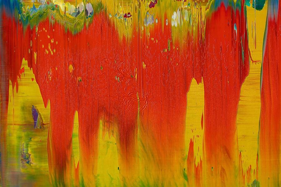 Lot 642 Nr. 394 119 Gerhard Richter Abstraktes Bild  (WVZ 841-10). 1997 Öl auf Alu-Dibond, 29 x 37 cm Schätzpreis: € 300.000 – 400.000,-