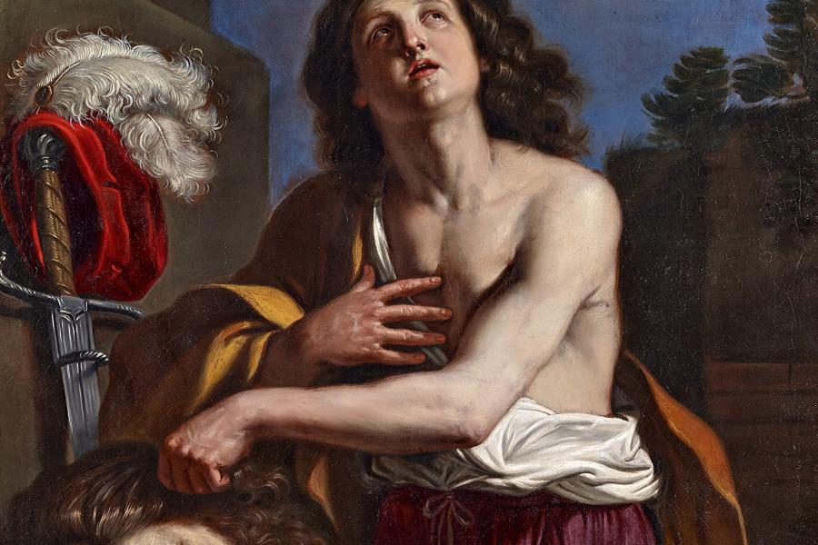 Guercino, Giovanni Francesco Barbieri (1591 – 1666)  David mit dem Haupt des Goliath Öl auf Leinwand | 117,5 x 100cm Ergebnis: 180.600 Euro Dt. Auktionsrekord*