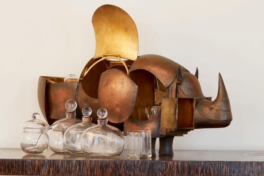 10085 Lot 120 - Francois-Xavier Lalanne, Unique 'Petit Rhinoceros Mecanique' Condiment Holder