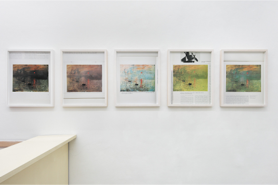 Ulrike Königshofer, Picturing Pictures (Monet: Impression soleil levant), 2018, 5 C-Prints, je 50 x 40 cm