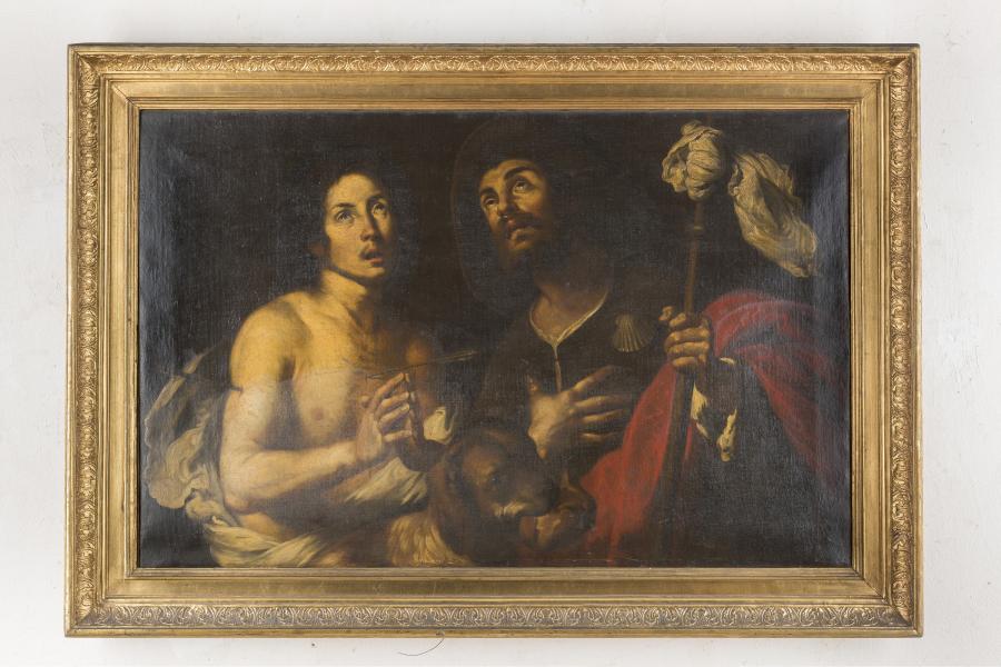 BERNARDO STROZZI (Werkstatt), Heiliger Sebastian und Heiliger Rocchus, Öl auf Leinwand