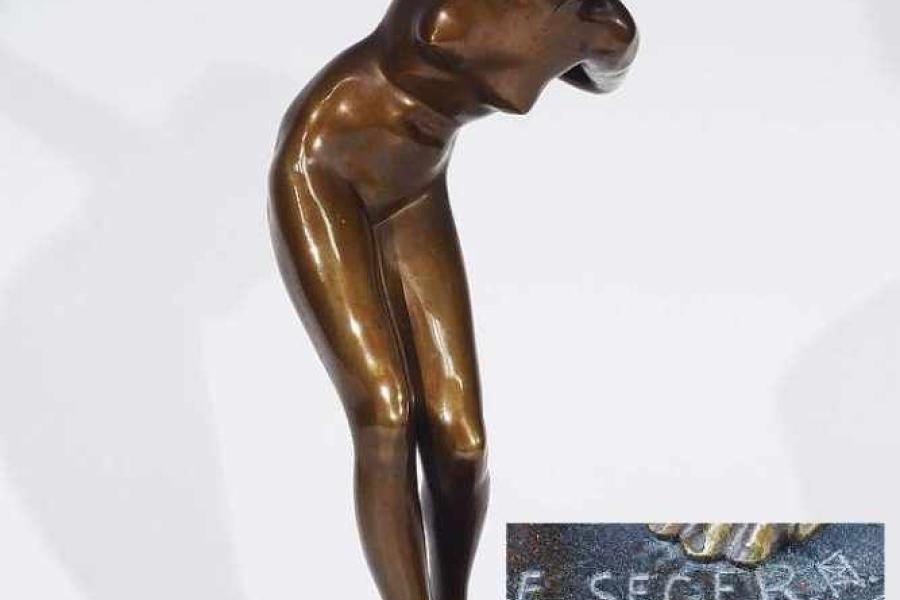 SEGER, Ernst. 1868 Neurode/Schlesien - 1939 Berlin. "Ballspielerin", Bronze, signiert. Mindestpreis:	1.500 EUR