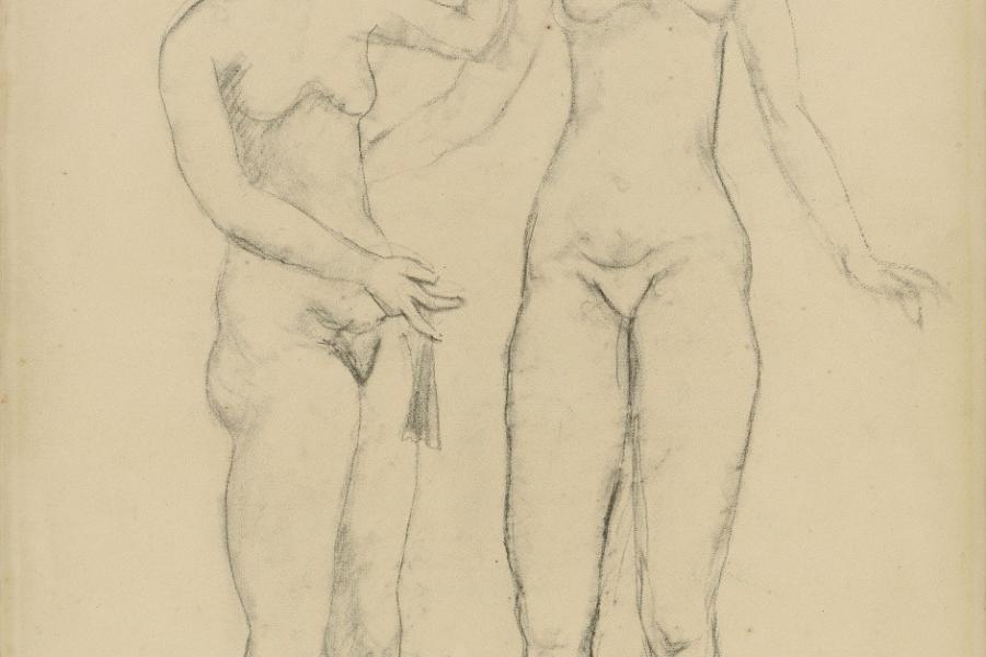 Lot 32 Nr. 398 857 Pablo Picasso Deux femmes nues se tenant. 1906 Graphitzeichnung, teils gewischt, auf Papier, 63,5 x 46,3 cm Schätzpreis: EUR 400.000 – 500.000,-