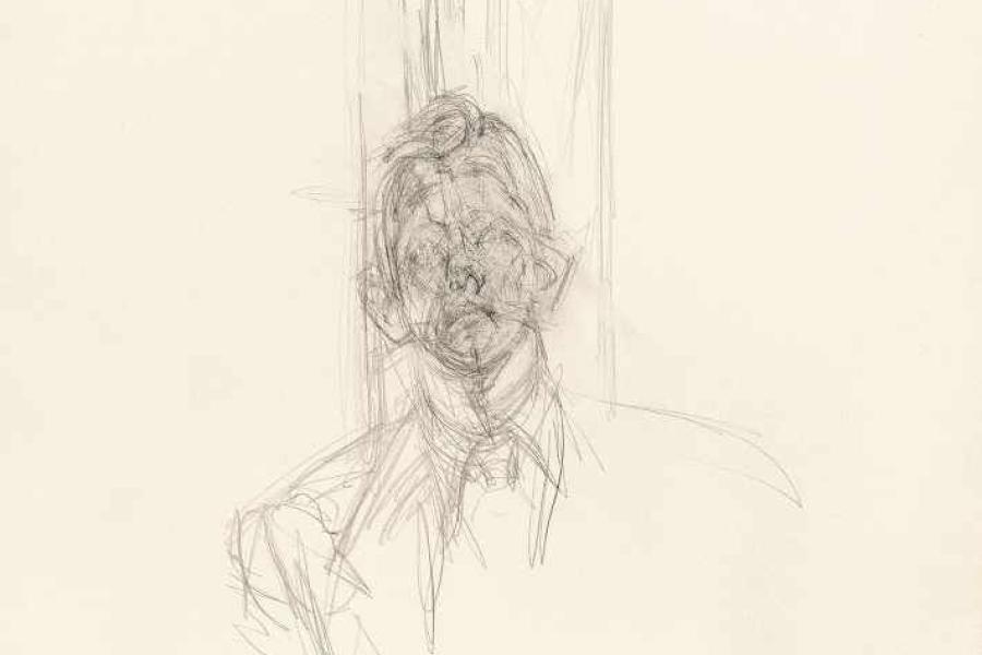 Alberto Giacometti Portrait de James Lord Bleistift auf festem Bütten von Lana. (1954)/1960. Ca. 44,5 x 31,5 cm. Signiert und datiert unten rechts. Mindestpreis:	65.000 EUR Aufrufpreis:	65.000 EUR Schätzpreis:	65.000 - 85.000 EUR