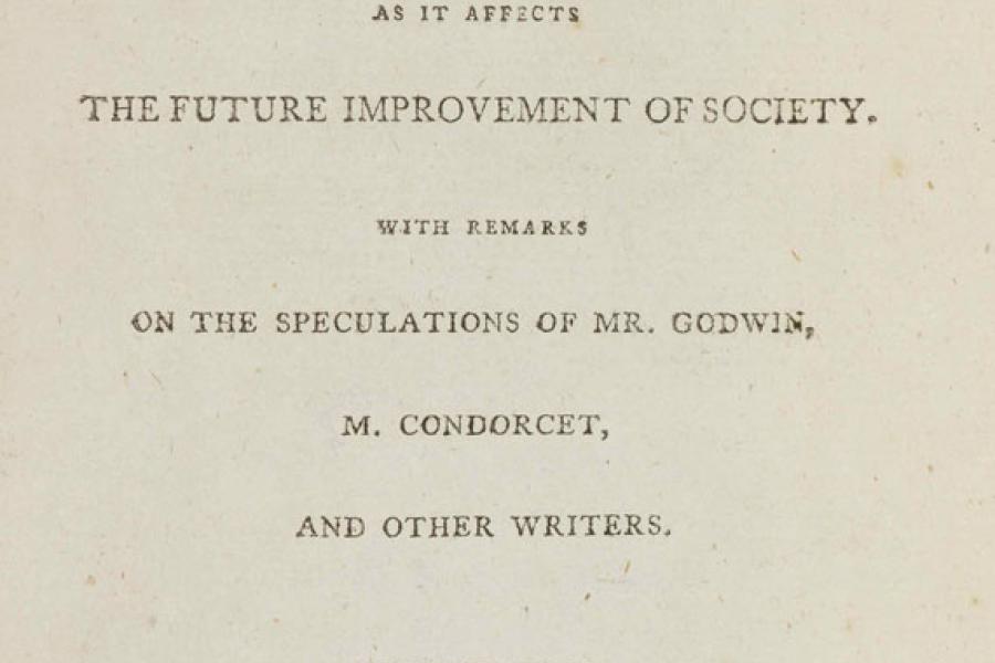 50 THOMAS ROBERT MALTHUS An Essay on the Principle of Population, 1798. Schätzung: € 60.000 Ergebnis: € 80.000