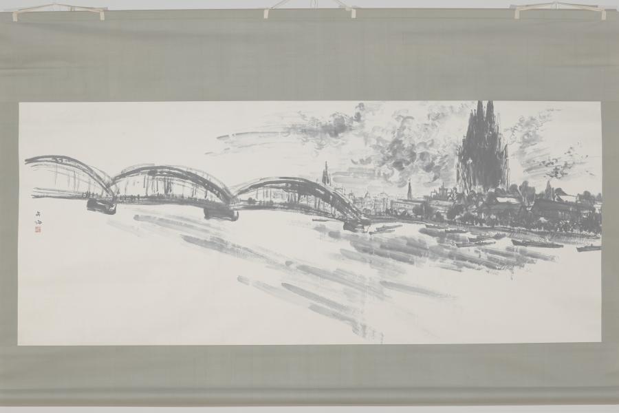 Uchiyama Ukai (1907–1983), Köln am Rhein, Tusche auf Papier, Japan, Rheinisches Bildarchiv Köln: Marion Mennicken