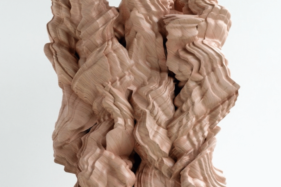 Tony Cragg, In No Time, 2019. Wood. 245 x 178 x 95 cm (96,46 x 70,08 x 37,4 in).